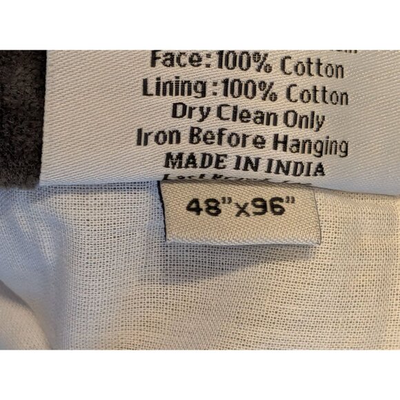 Quince Cotton Velvet Room Darkening Curtain Color Dark Grey Size 48x96 -NEW- - Picture 4 of 7